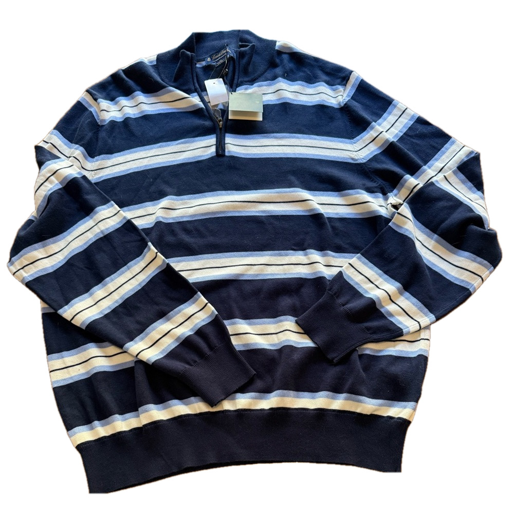BROOKS BROTHERS NWT Supima Cotton Collection quarter zip pullover size XL